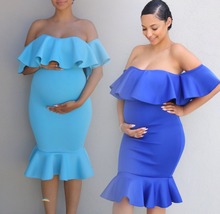Платье для беременных с оборками, реквизит для фотосъемки, соблазнительная Одежда для беременных, для фотосессий, платья для беременных женщин большого размера 2024 - купить недорого