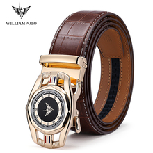 Williampolo Men Belt Male Genuine Leather Strap Belts For Men Top Quality Automatic Buckle black Belts Cummerbunds #19525-27P 2024 - buy cheap