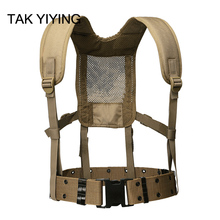 TAK YIYING Adjustable Tactical Waist Padded Belt With H-shaped Suspender Military Airsoft Nylon Cummerbunds For Men 2024 - buy cheap