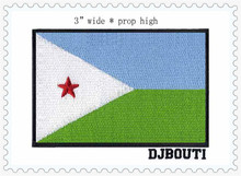 3" wide 100% Embroidery flag patch of DJBOUTI iron on/sew on patch 2024 - buy cheap