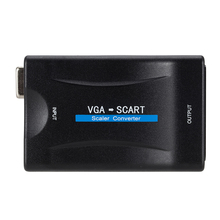 1080P VGA to SCART Video Audio Converter Adapter Digital Video Audio TV Signal Conversor With Remote Control Power VGA Cables 2024 - buy cheap