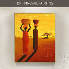 Top Artist Hand-painted High Quality Impression Africa Woman Oil Painting Beautiful African Figures Oil Painting for Living Room 2024 - buy cheap