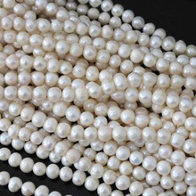 Akoya-perlas naturales de agua dulce cultivadas, 7-8mm, hermosas cuentas redondas sueltas para hacer joyas, 15 pulgadas, BV177 2024 - compra barato