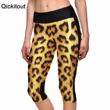 Fashion New arrival Sexy Hot women's 7 point pants Animal tiger leopard digital print women high waist Side pocket phone pants 2024 - buy cheap