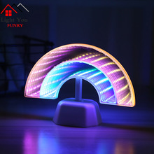 LED 3D Rainbow Mirror Tunnel Light Double-sided Bright Room Decoration Ornaments Night Light 2024 - buy cheap