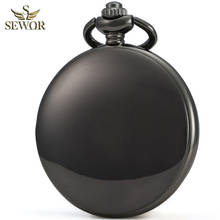 SEWOR Luxury Brand 2019 Mens Gift Necklace Reflective Color Dial Black & Golden Case Quartz Pocket Watch  C245 2024 - buy cheap