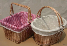 Shopping basket picnic  rattan fruit basket activity handle picking basket wholesale gift basket 2024 - buy cheap