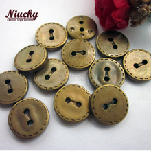 Niucky-Botones de costura de bronce de línea punteada, 2 agujeros, 13,2mm, para ropa, arte de colección de recortes, accesorios decorativos, P0101-009 2024 - compra barato