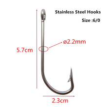 50pcs 6/0 Fishing Hooks Stainless Steel Saltwater Ocean Offset Barbed Fly Hooks Jig Worm Long Sharpened O'Shaughnessy Tackle 2024 - buy cheap