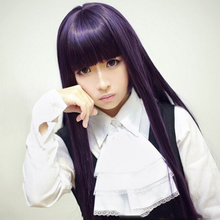 Inu X Boku SS Shirakiin Ririchiyo Cosplay Wig for Women 100cm Long Straight High Quality Heat Resistant Synthetic Hair Purple 2024 - купить недорого