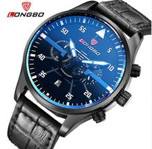 LONGBO Fashion Brand Men Quality Genuine Leather Quartz Man Male Water Resistant Clock Military Sports Watches Relogio Masculino 2024 - buy cheap