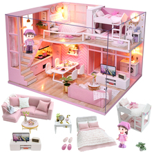 Кукольный домик Cutebee, мебель, миниатюрный кукольный домик, самодельный миниатюрный дом, коробка, кинотеатр, игрушки для детей, наклейки, кукольный домик D 2024 - купить недорого