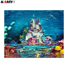 5D DIY full Square Diamond drawing Cross stitch Underwater Castle Rhinestone Diamond Embroidery Mosaic Decor DD 2024 - buy cheap