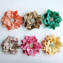 200pcs/lot 3" 6 Colors Excellent Quality Handmade Flowers For Headbands Artificial Fabric Flowers+Snow Button For Accessories 2024 - buy cheap