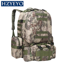 HZYEYO  50L Water Resistant Camouflage Backpack for Outdoor Climbing Hiking Camping 11 Colors Multifunction Sport Bag , B-08 2024 - buy cheap