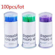 100PCS/Lot Disposable Eyelash Brushes Swab Microbrushes Eyelash Extension Tools Individual Eyelashes Removing Tools Applicators 2024 - buy cheap
