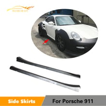 Side Skirts Extension Lip Bumper Aprons for Porsche 911 Turbo 2010 2011 2012 Fiber Glass Material 2024 - buy cheap