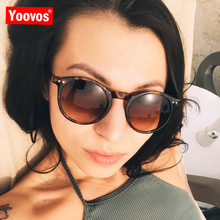 Yoovos 2021 retro redondo feminino óculos de sol marca designer vintage oceano lente moda compras sol feminino uv400 2024 - compre barato