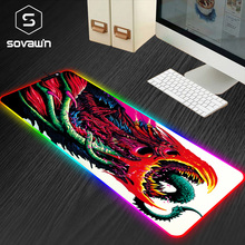 80x30 см XL игровой коврик для мыши большой USB RGB коврик для мыши с подсветкой геймер cs go большое чудовище Резиновый Коврик Для Мыши для ПК компьютер 2024 - купить недорого