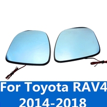 Large field of view rearview mirror blue mirror with steering electric heating car Accessories For Toyota RAV4 2014-2018 2024 - buy cheap