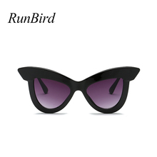 RunBird New Brand Cat Eye Sunglasses Women Designer Fashion Eyebrow Shape Sexy Cool Decoration Sun Glasses UV400 5299 R 2024 - buy cheap