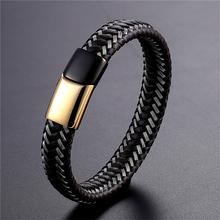 2019 Hot Black Brown Genuine Leather Bracelet Men Jewelry Emergency Engraving Logo Stainless Steel Bracelet Women Preferred Gift 2024 - buy cheap