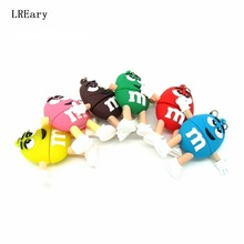 real capacity 6 colors M&M's Chocolate rainbow Beans usb flash drive 4gb 8gb 16gb 32gb Pen drive  Memory Stick U Disk chain 2024 - buy cheap