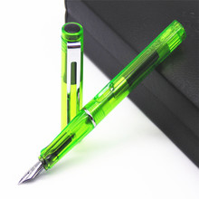 JINHAO 599 Transparent Green Student Quadrilateral Calligraphy Medium Nib Fountain Pen New 2024 - buy cheap