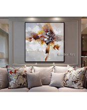 Pintura al óleo abstracta pintada a mano sobre lienzo, póster de arte escandinavo, imagen de pared para sala de estar, sofá, decoración del hogar 2024 - compra barato