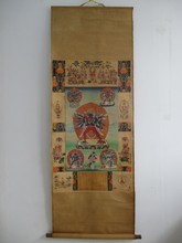 Rare old tibetan buddha paper painting , collect antique painting about tibet Thangka Big size :69 * 28 inch 2024 - buy cheap