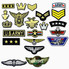 US ARMY Crown Iron On Patches Sewing Embroidered Applique for Jacket Clothes Stickers Badge DIY Apparel Accessories Golden Patch 2024 - buy cheap