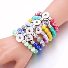 Pulseira artesanal com botões de pressão, bracelete com pérolas, 18mm 2024 - compre barato