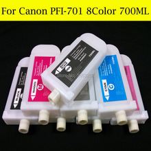8 шт./лот многоразовый картридж для принтера Canon PFI701 PFI-701 для принтера Canon iPF9000s/8010s/9000s/9010s без чипа 2024 - купить недорого