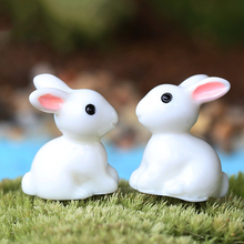 2PCS Figurine Fairy Garden Dollhouse Plant Ornaments Decor Funny Mini Rabbit Craft Decoration Supplies 2024 - buy cheap