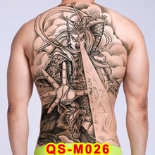 Временные тату-Стикеры для мужчин, водонепроницаемые временные китайские татуировки для мальчиков, сексуальные наклейки для тела, супер большие татуировки, полная наклейка на заднюю часть 2024 - купить недорого