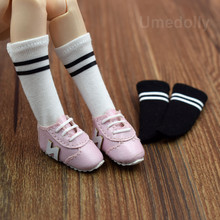 1/6 Doll's Fashion Black White Sport Socks for Blyth, Azone, Momoko, Licca Doll Clothes Accessories 2024 - buy cheap
