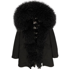 MAO MAO KONG Women's fur coat  New Down jacket Luxurious lamb fur parka  Winter sheep fur Hooded Coat Women's jacket 2024 - buy cheap