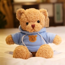 about 28cm cute teddy bear plush toy blue coat bear soft doll kid's toy Christmas gift b2194 2024 - buy cheap