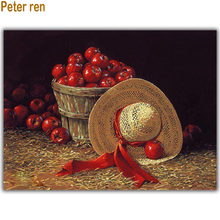 Peter ren-pintura de diamante artesanal, punto de cruz cuadrado/redondo, mosaico de diamantes de imitación, bordado completo, regalo de Navidad, sombrero de paja de fruta de la paz 2024 - compra barato