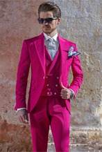 2018 men's suit groom dress groomsmen dress suit business men's clothing (jacket + pants + vest) three-piece wedding 2024 - buy cheap