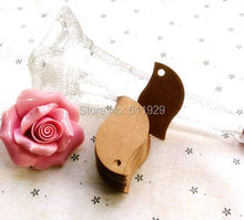 free shipping 500 pcs a lot 3x5cm blank leaf kraft paper hang tags/gift decorated card/baking price tags/jewelry tags/labels 2024 - buy cheap