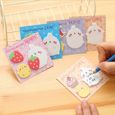 5 PCS Korean Sticky Notes Creative Cute Cartoon Animals Post Notepad Filofax Memo Pads Office Supplies School Stationery Scratch 2022 - buy cheap