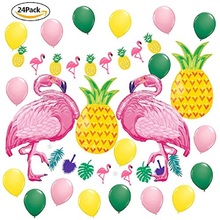 24pcs/lot Flamingo Foil Balloons Hawaiian Tropical Luau Party Supplies Pineapple Fruit Summer Party Birthday Balloons 2024 - buy cheap