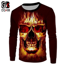 OGKB-jerséis de cuello redondo para hombre y mujer, sudadera con estampado de llama, Calavera, 3d, de manga larga, Unisex 2024 - compra barato