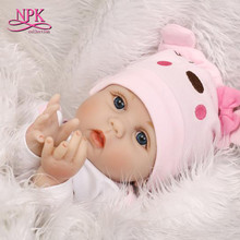 NPK-Muñeca realista de bebé recién nacido para niño y niña, muñeco de silicona de 55cm, regalo de cumpleaños 2024 - compra barato