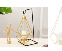 1PC Nordic Geometry Iron Candlestick Gold Chandelier Romantic Wedding Props Bedroom Decorations Furnishing Candle holder JL 239 2024 - buy cheap