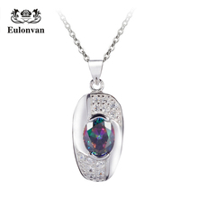 Eulonvan Female Choker Pendant Chain Necklace For Women 925 Sterling Silver Rainbow Mystic Jewelry Accessories kolye Colar S3719 2024 - buy cheap