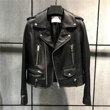 women genuine leather jacket fashion lady real sheep leather blazer 2024 - buy cheap
