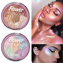 Shimmer Face Highlighter Powder Palette Easy to Wear Brighten Glow Highlight Contour Bronzer Makeup Illuminator Kit 3 Color 2024 - buy cheap