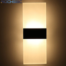 BOCHSBC Modern Acrylic LED Wall Lamp Black Bedroom Light Fixture Corridor Aisle Lamps Hotel Dining Living Room Bedside Lights 2024 - buy cheap